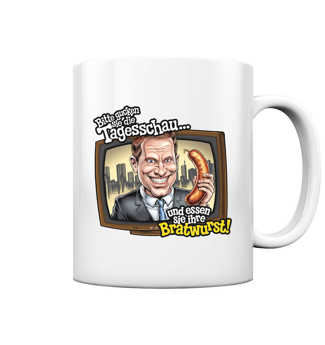 Bitte gucken sie Tagesschau - Tasse glossy