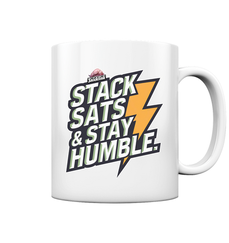 Stack Sats & Stay Humble - Snickbit Exclusive - Tasse glossy